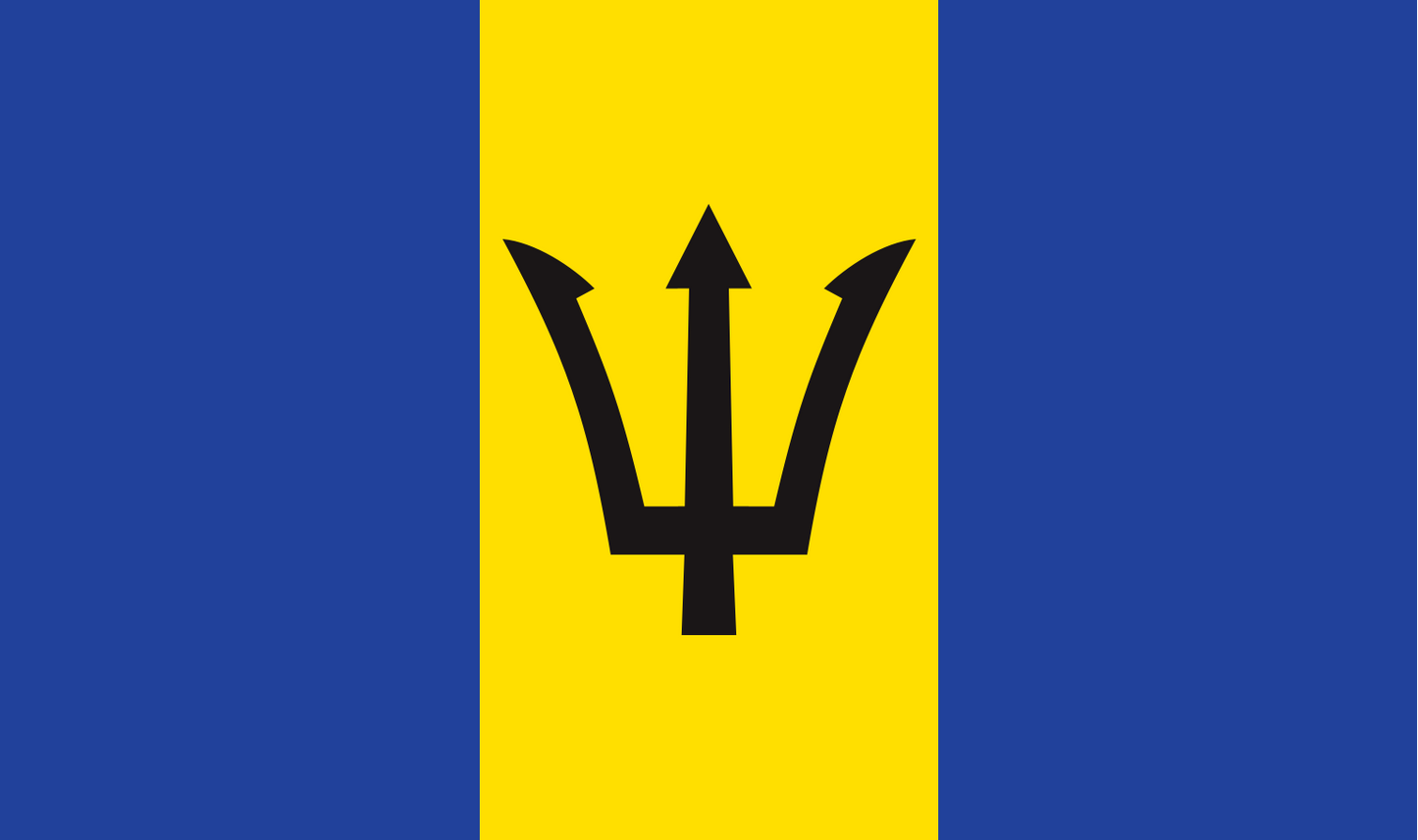 Tischfahne Barbados – repräsentative Nationalflagge für den Innenbereich