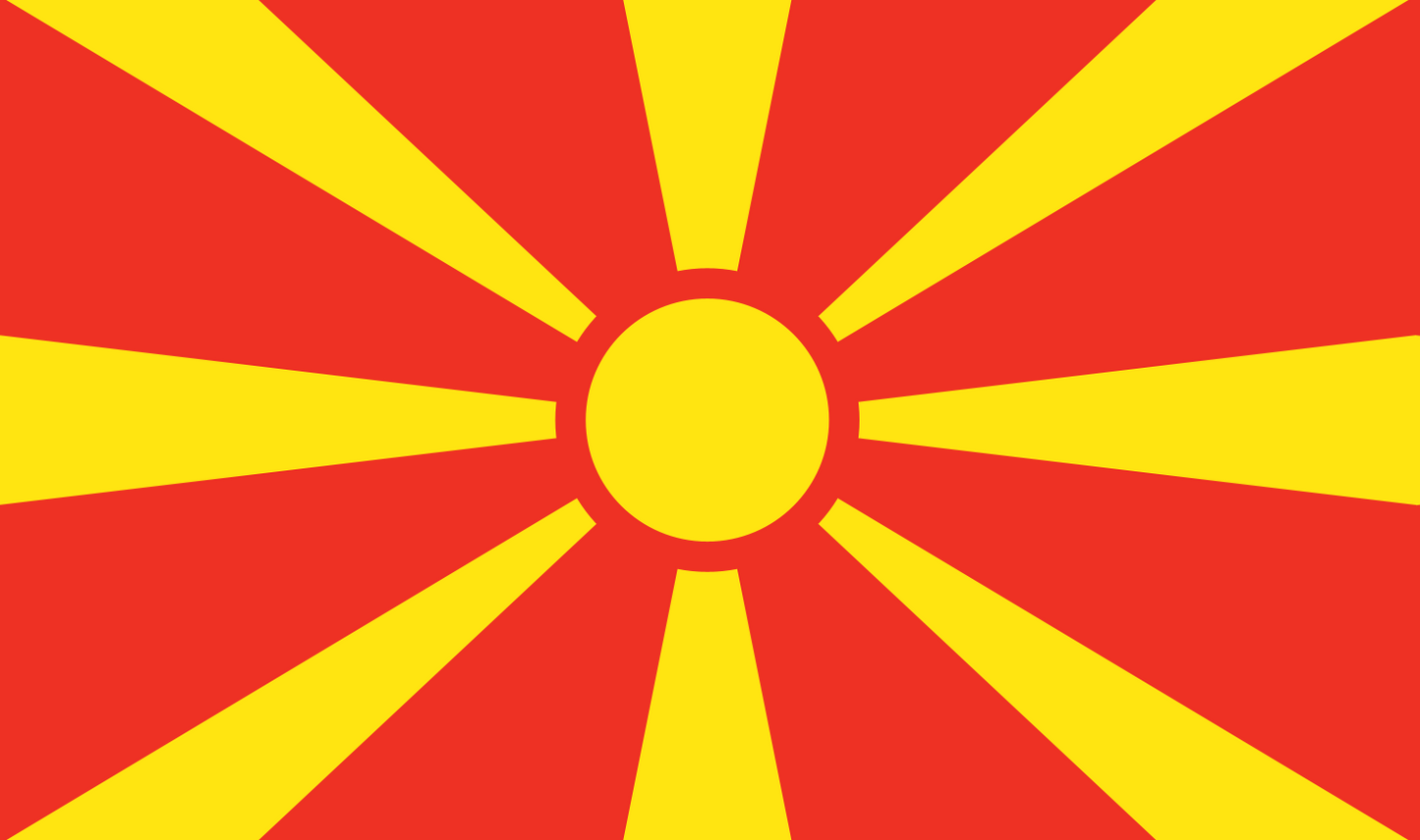Tischfahne Nordmazedonien – repräsentative Nationalflagge für den Innenbereich