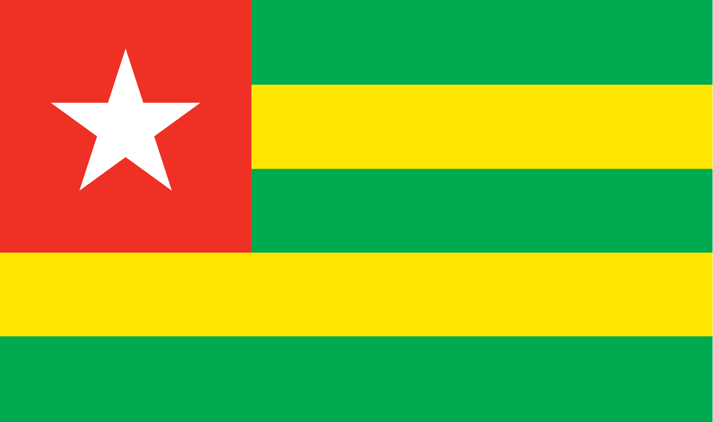 Table flag Togo – representative national flag for indoor use