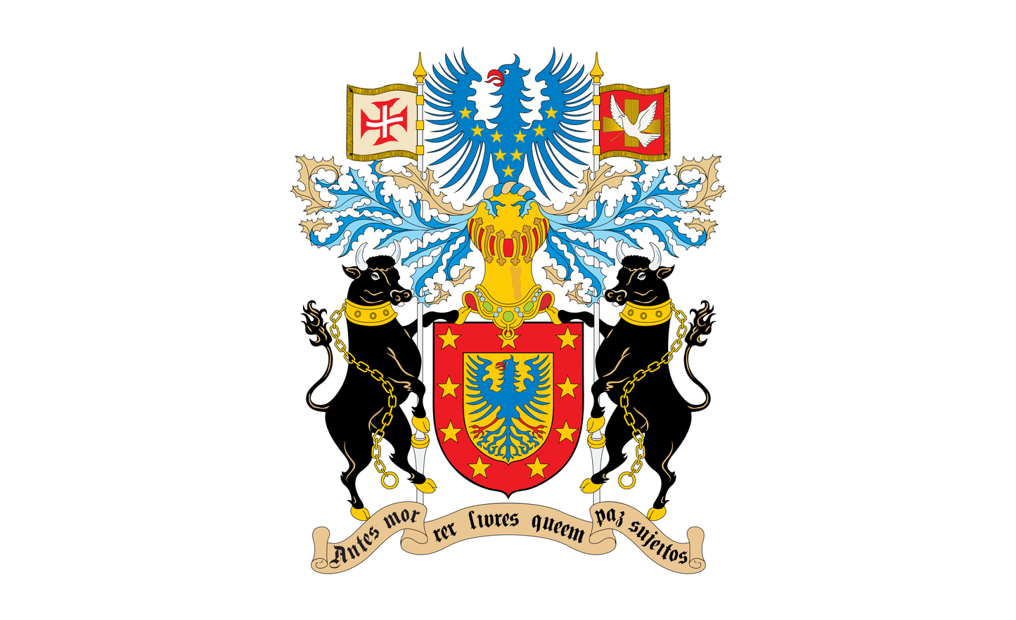 Azorenflagge mit Wappen, Azoren, Insel, Nationalfahnen