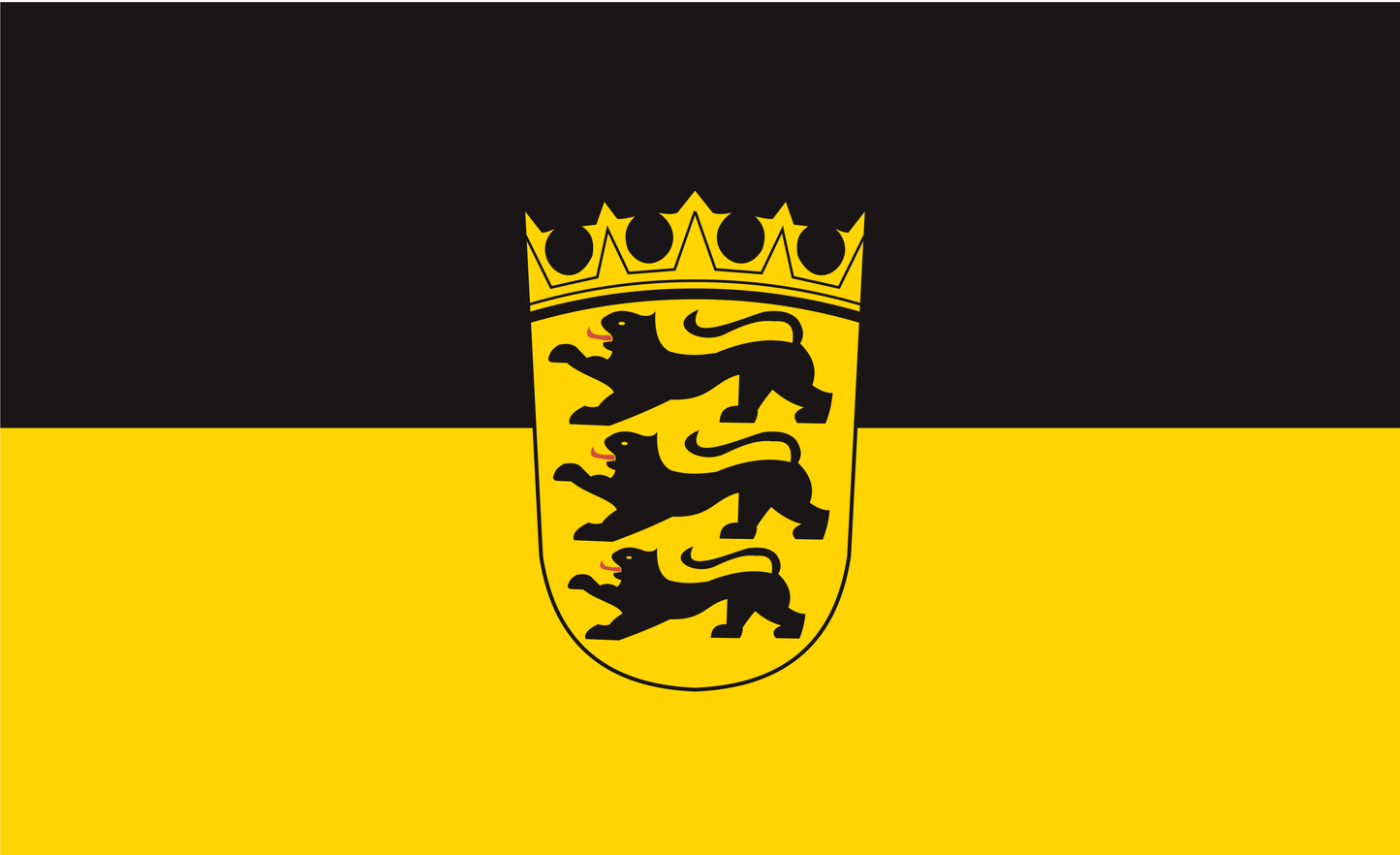 Baden-Württemberg Flagge mit Landeswappen – Schwarz-Goldenes Südwest-Statement