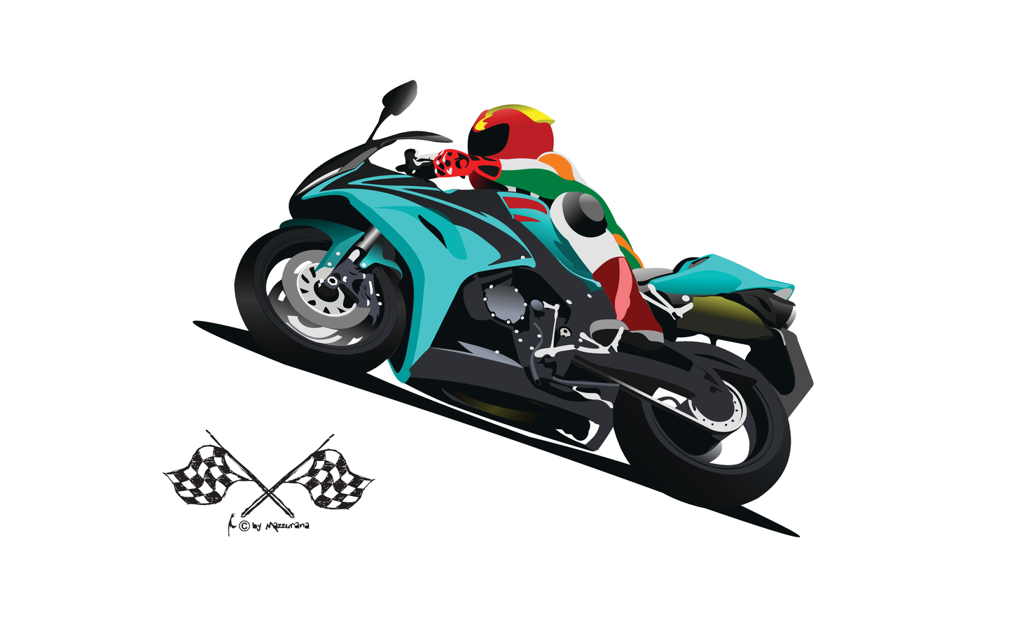 Bike Race 01 Flagge, Motorradflagge, Motorrad, Bikerflagge