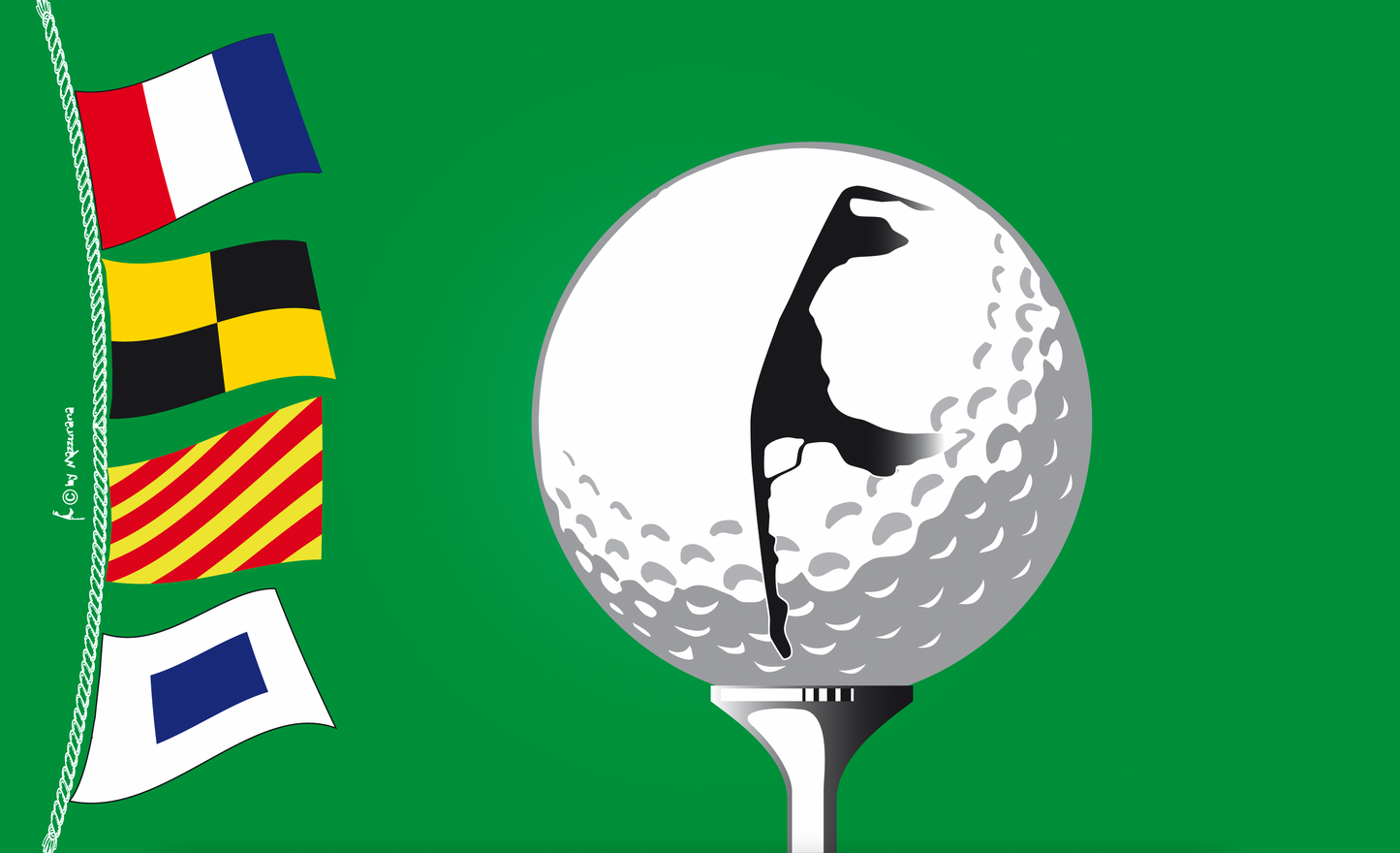 Golf-Flagge mit maritimen Signalflaggen