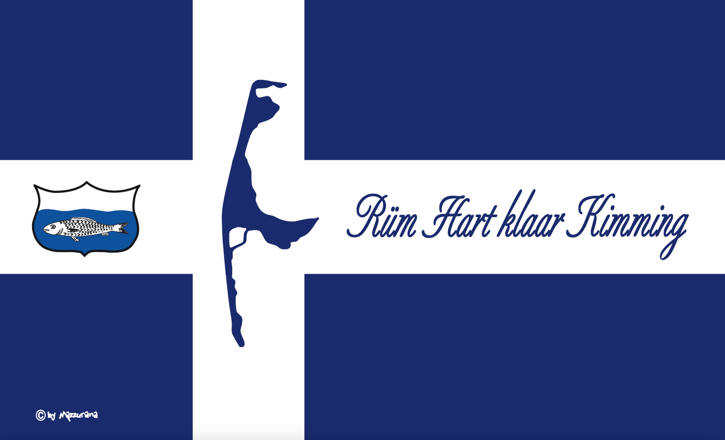 Sylt Flagge Kreuz mit „Rüm Hart – Klaar Kiming“ – Nordsee-Identität zum Hissen