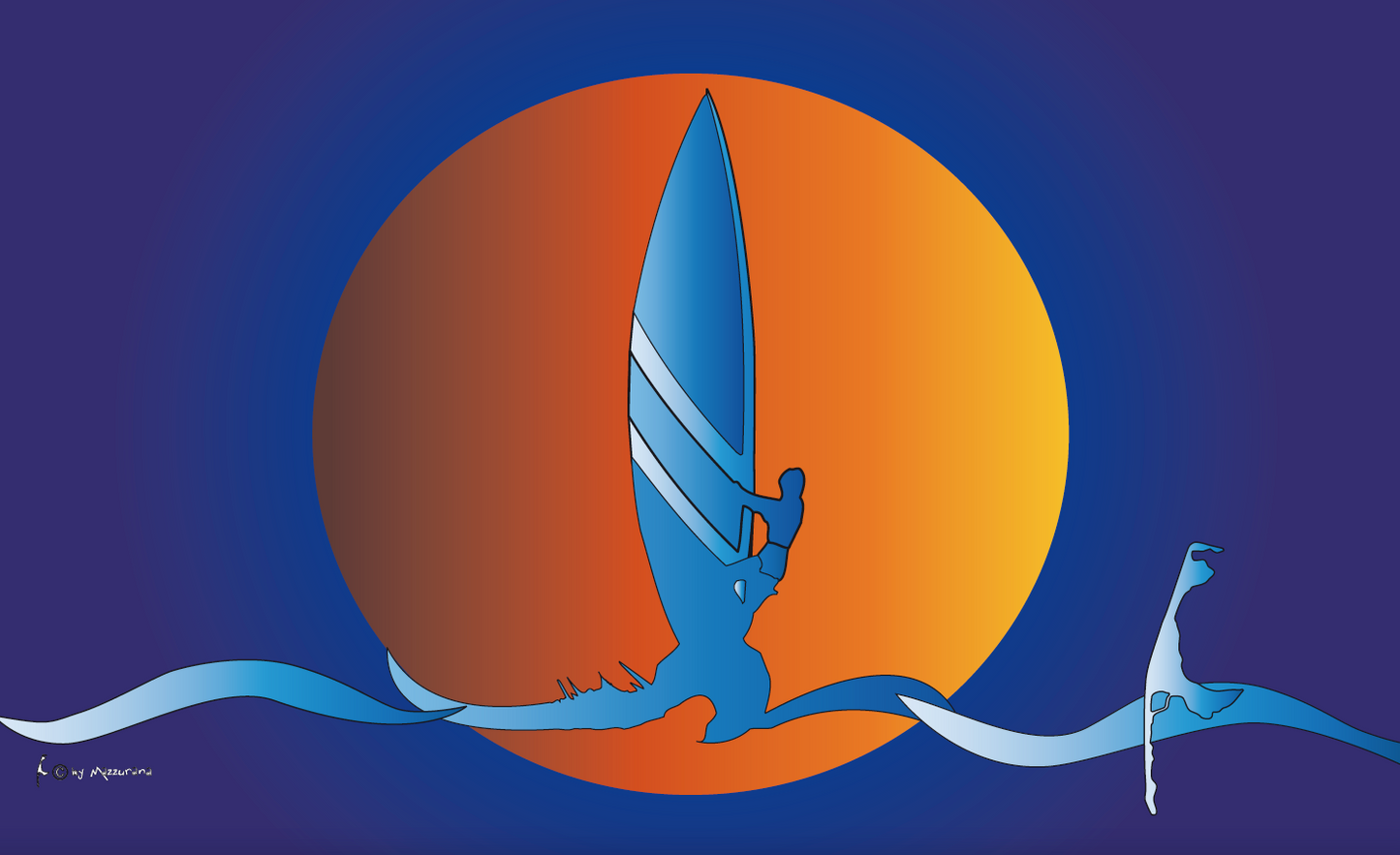 Windsurf-Syltflagge – Sonnenuntergang trifft Surfer-Leidenschaft
