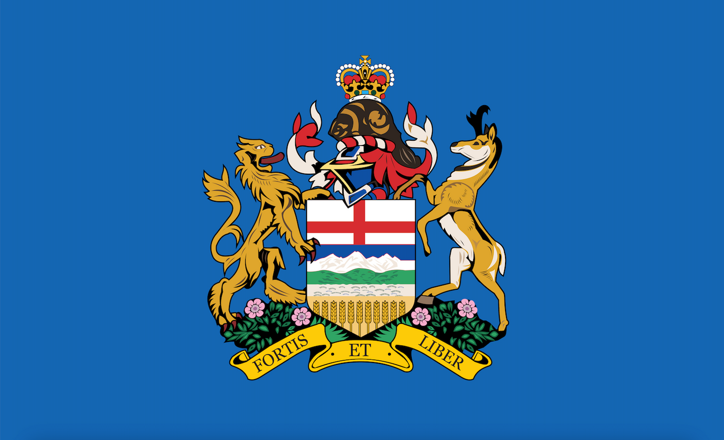 Albertaflagge mit Wappen, Kanada, Alberta, Nationalfahnen