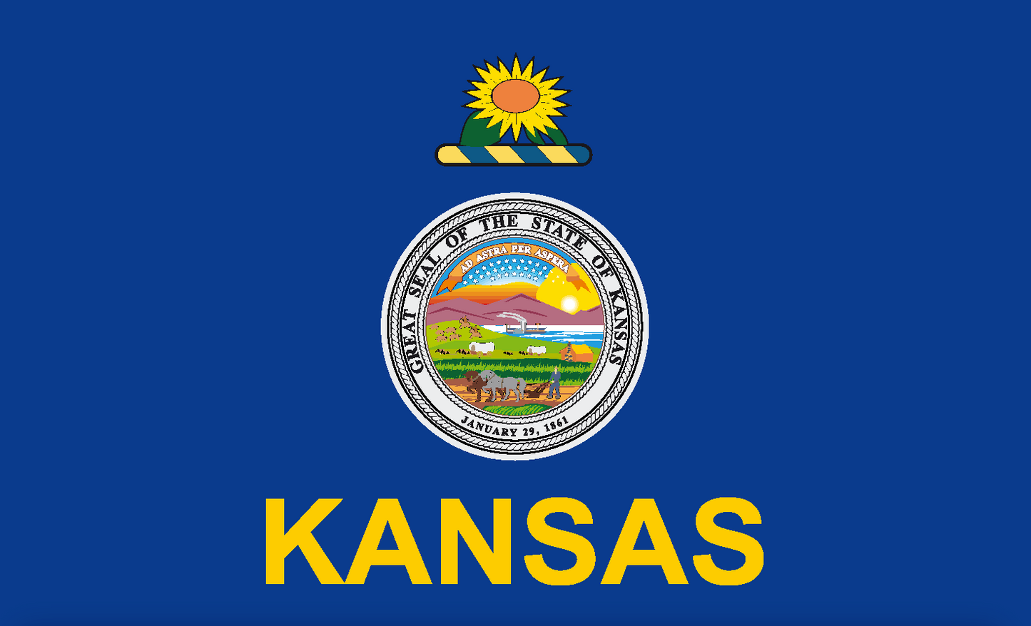 Kansasflagge,USA, Nationalflaggen