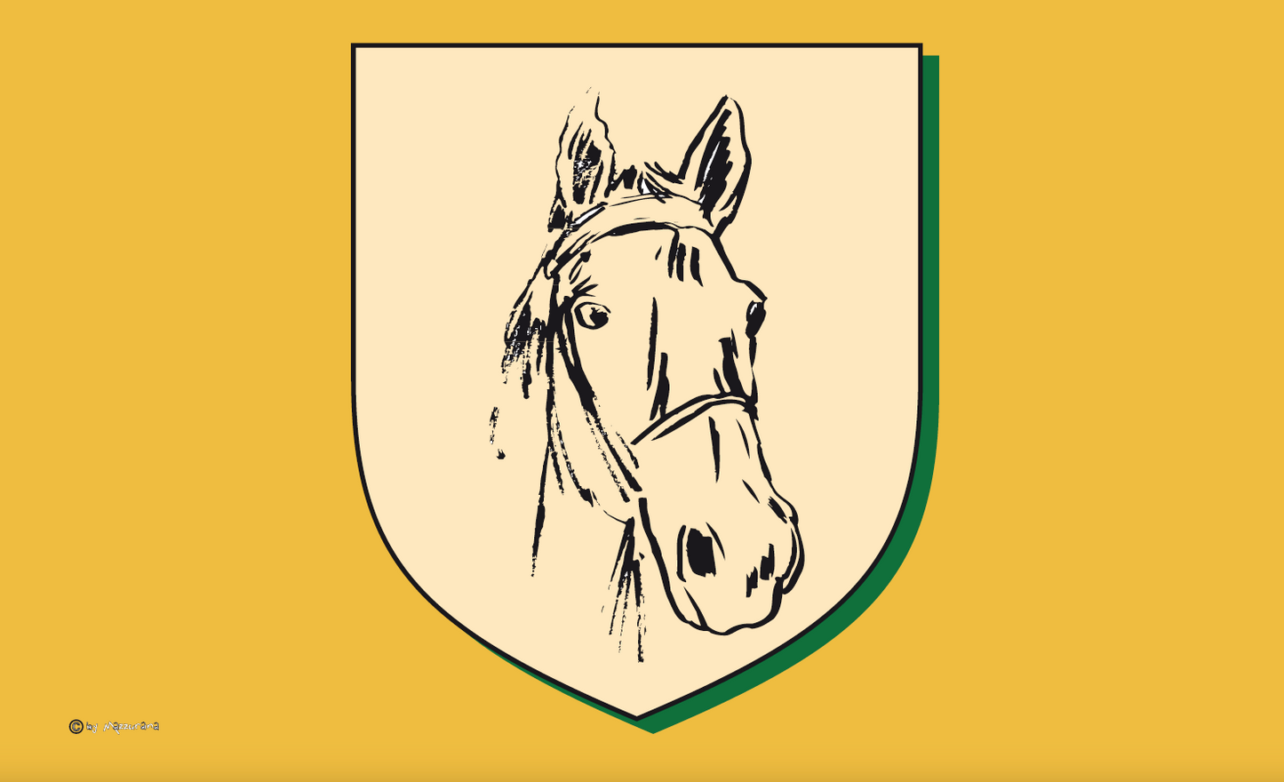 Drapeau équestre, tête de cheval, équitation