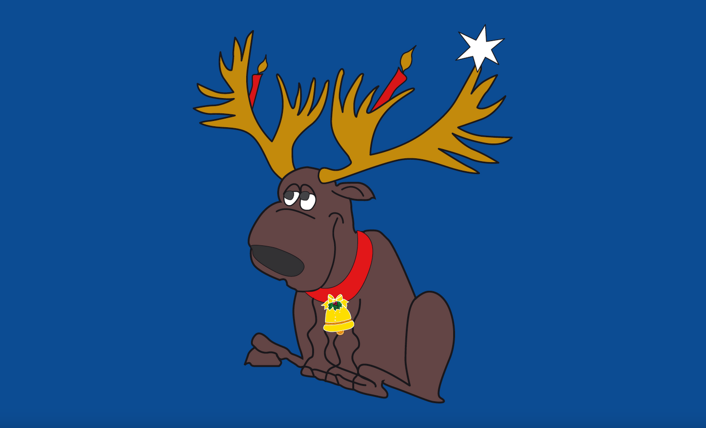 Elch blau, Weihnachtsflagge
