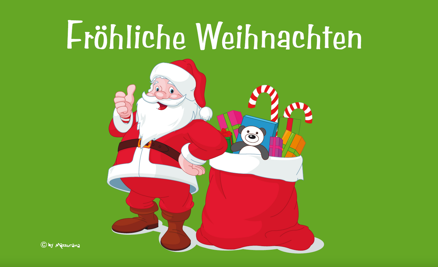 Santa mit Geschenken, Weihnachten, Christmas, Weihnachtsfahne, Weihnachtsflagge