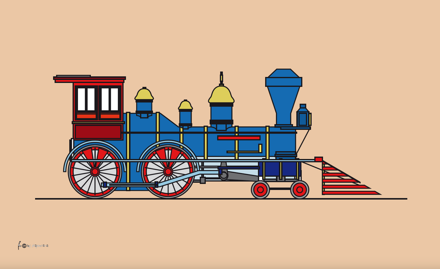 Lock-Flagge,blau,Eisenbahner, Modelleisenbahner, Modellbau