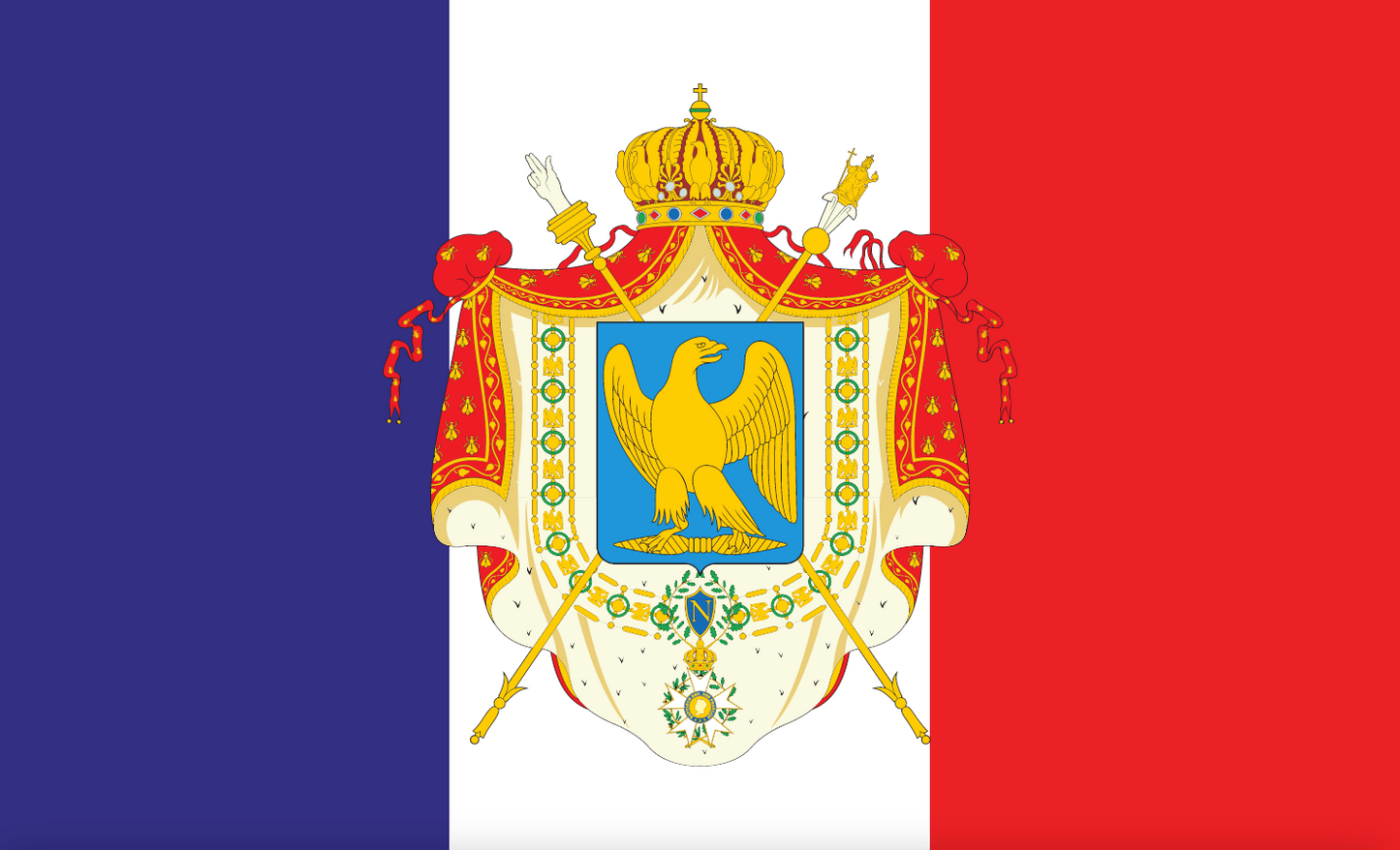 Frankreich Flagge 1804 Napoleon – Historische Trikolore