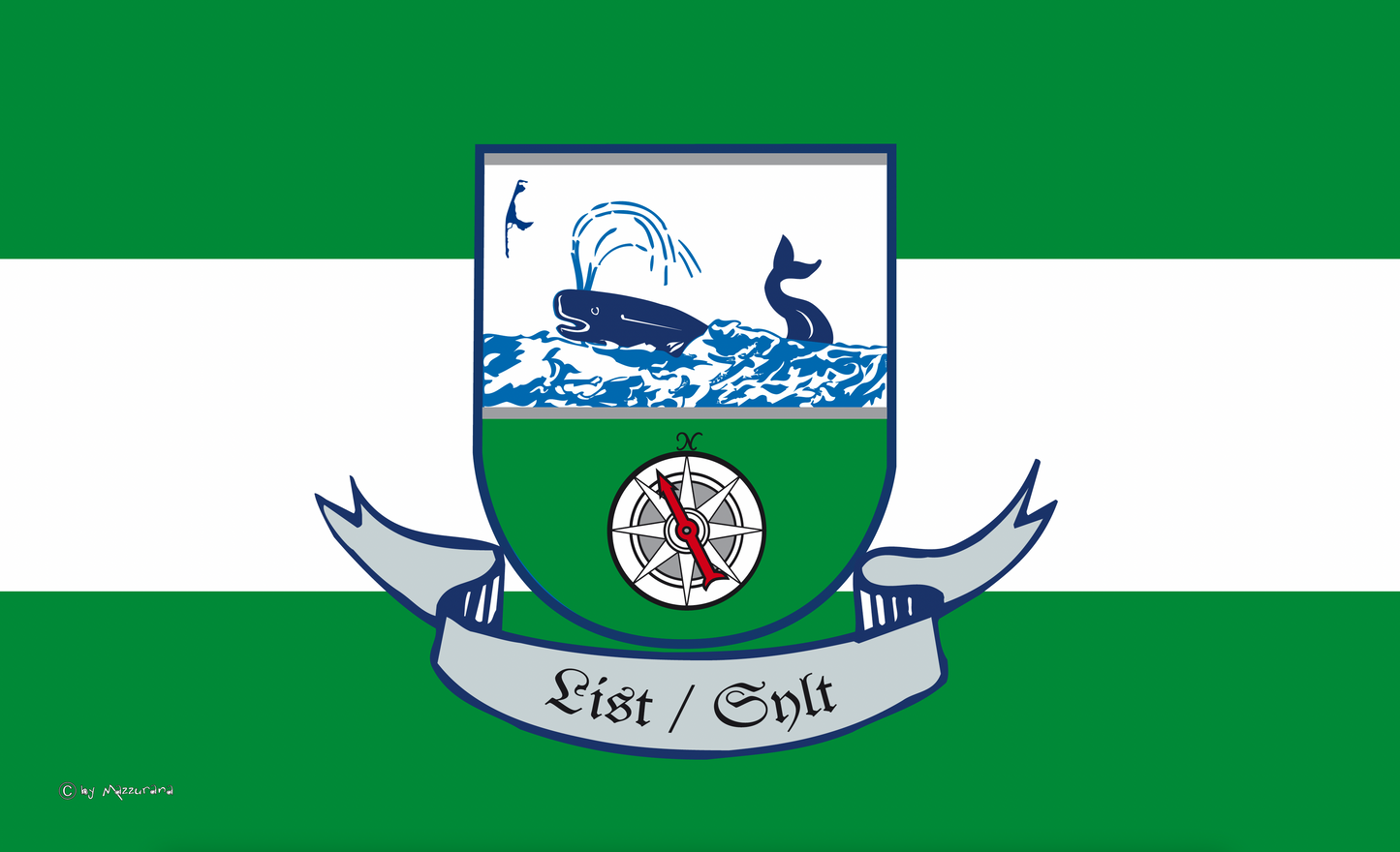 Flagge von List auf Sylt – Ortswappen für echte Sylt-Fans