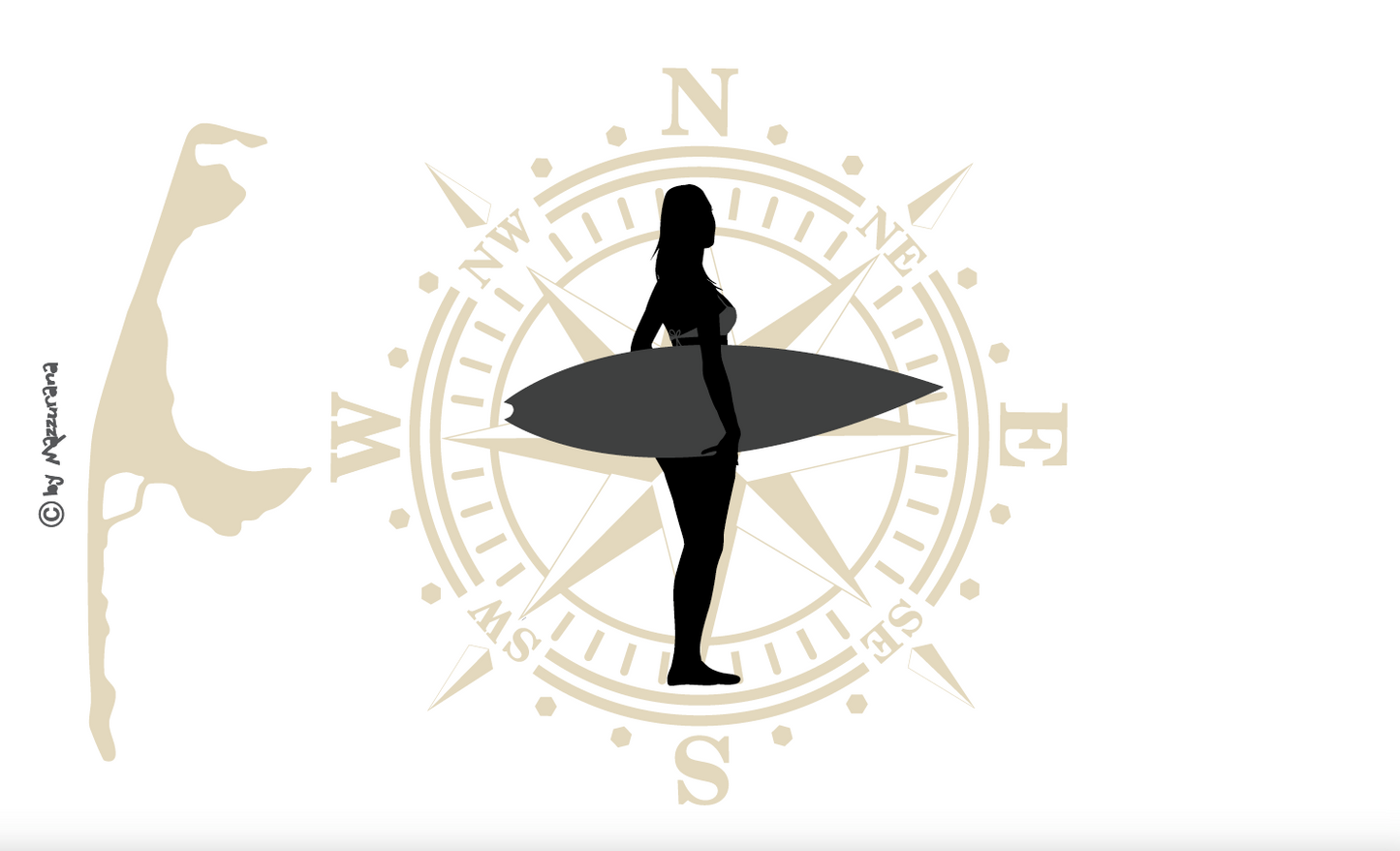 Sylt Surferin Flagge – Kompass, Küste und Freiheit