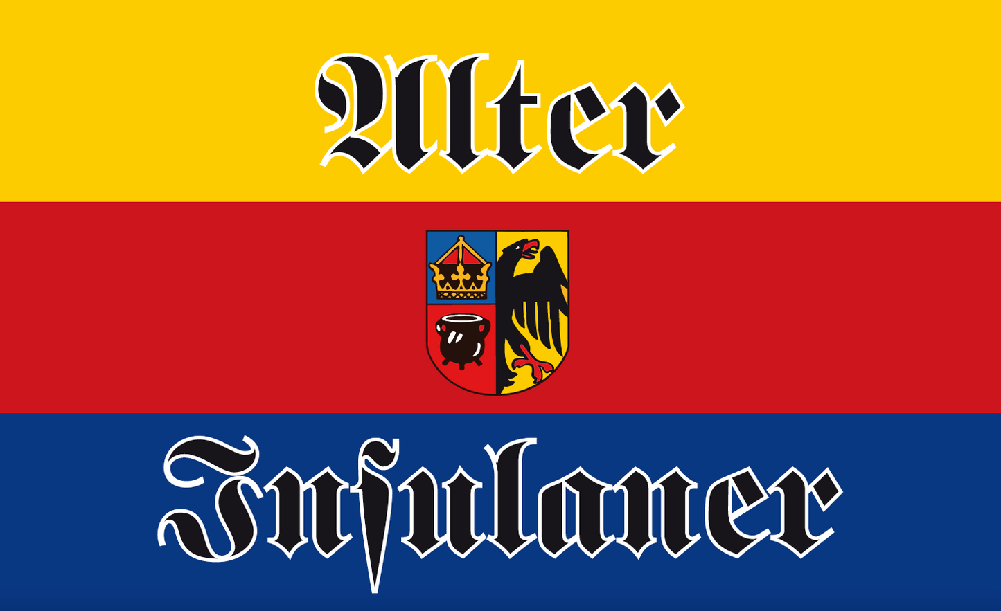 „Alter Insulaner“ Flagge in Friesenfarben – Küstenstolz zum Hissen