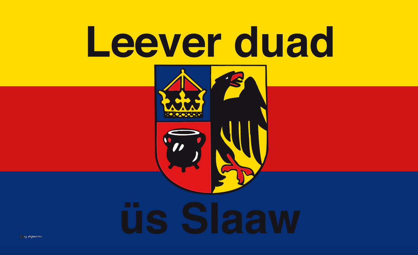 „Lever duad üs Slaaw“ Flagge – Friesischer Freiheitsruf im Wind