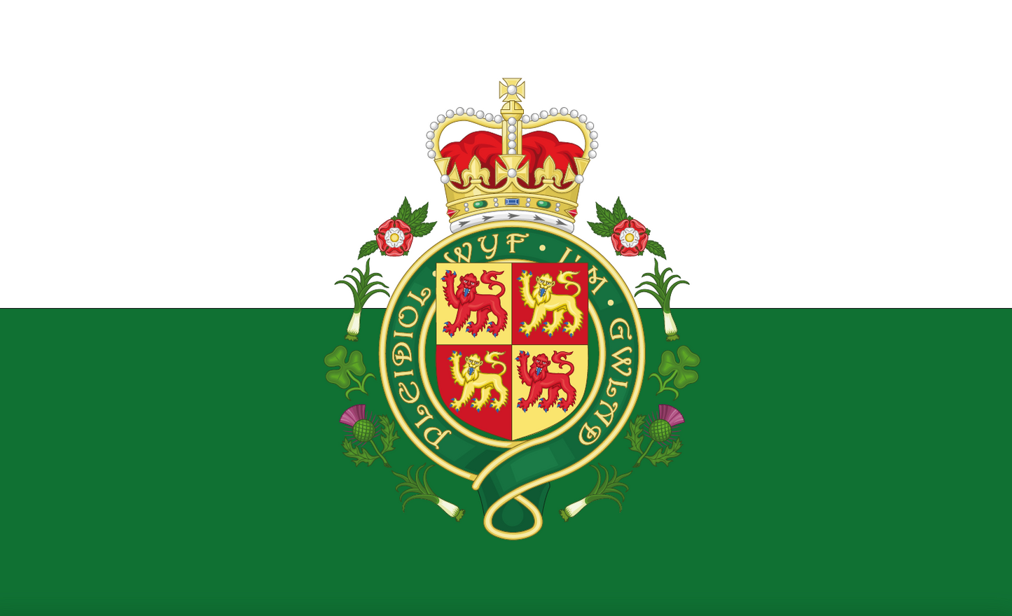 Wales flag with coat of arms – Royal coat of arms of Wales, Great Britain