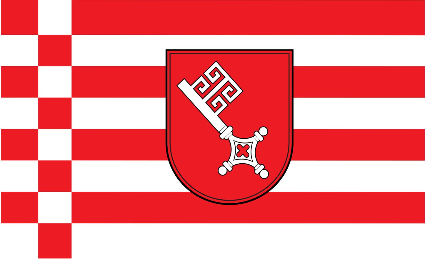 Bremenflagge mit Schlüsselwappen - Klassisch Streifen und Stadtwappen