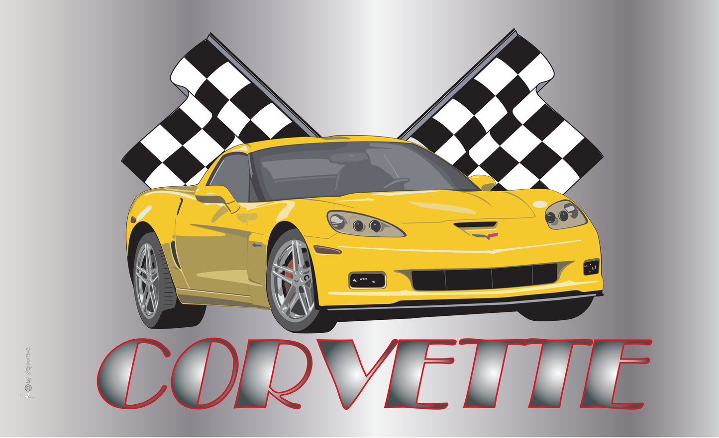 Drapeaux Corvette, drapeaux de voitures, drapeaux de motos, drapeaux de sports mécaniques, drapeaux de Formule 1
