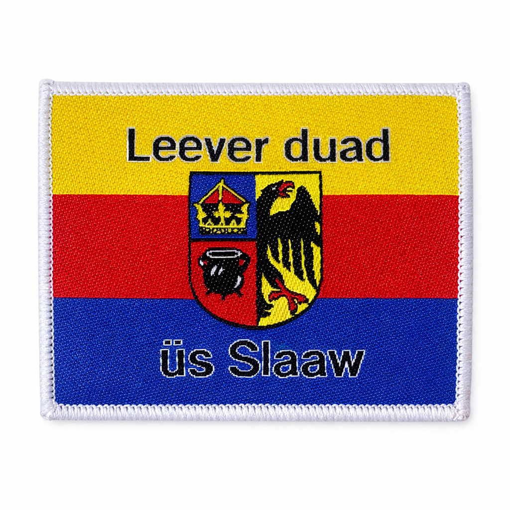 Aufnäher „Leever duad üs Slaaw“ – Friesenpatch mit friesischer Devise & Wappen