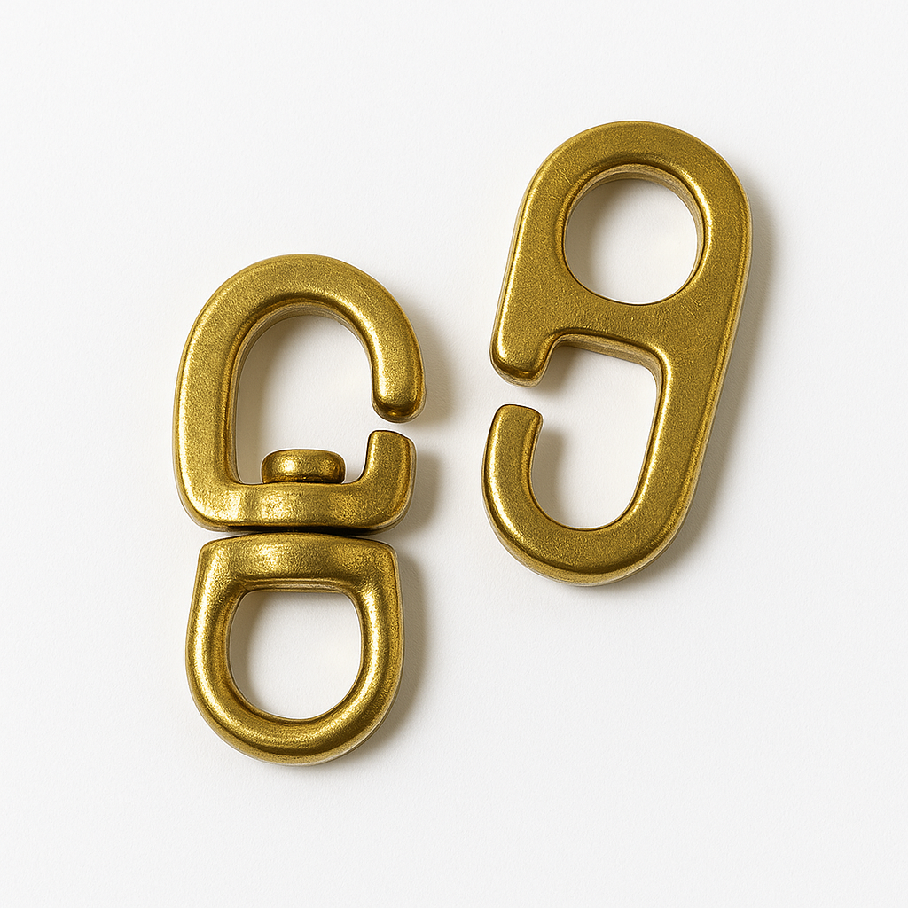 Flaggenwirbel / Brummelhaken aus massivem Messing – die traditionelle Premium-Lösung zum sicheren Hissen von Flaggen