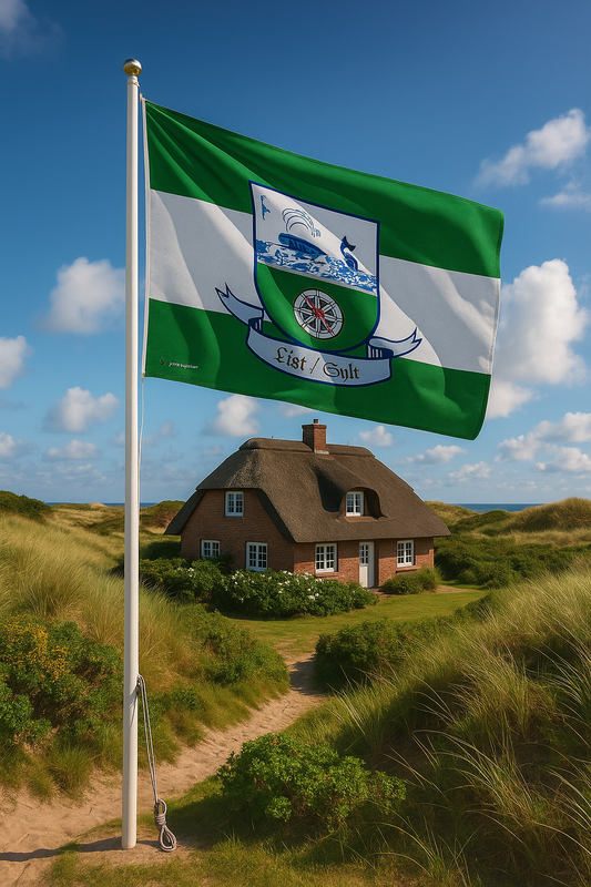 Flagge von List auf Sylt – Ortswappen für echte Sylt-Fans