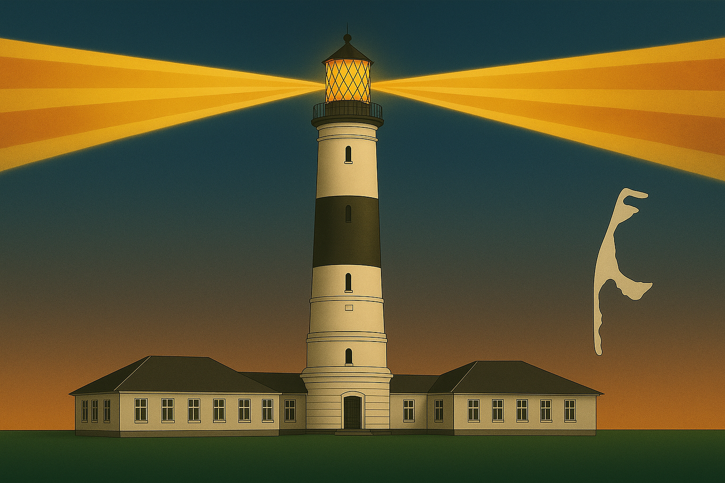 Leuchtturm Flagge „Abenddämmerung – Kampen“ – Sylter Magie im Licht der Küste