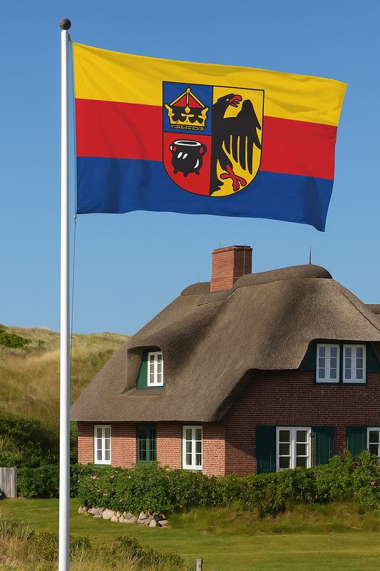 „Lever duad üs Slaaw“ Wappen-Flagge – Friesische Freiheit sichtbar gemacht