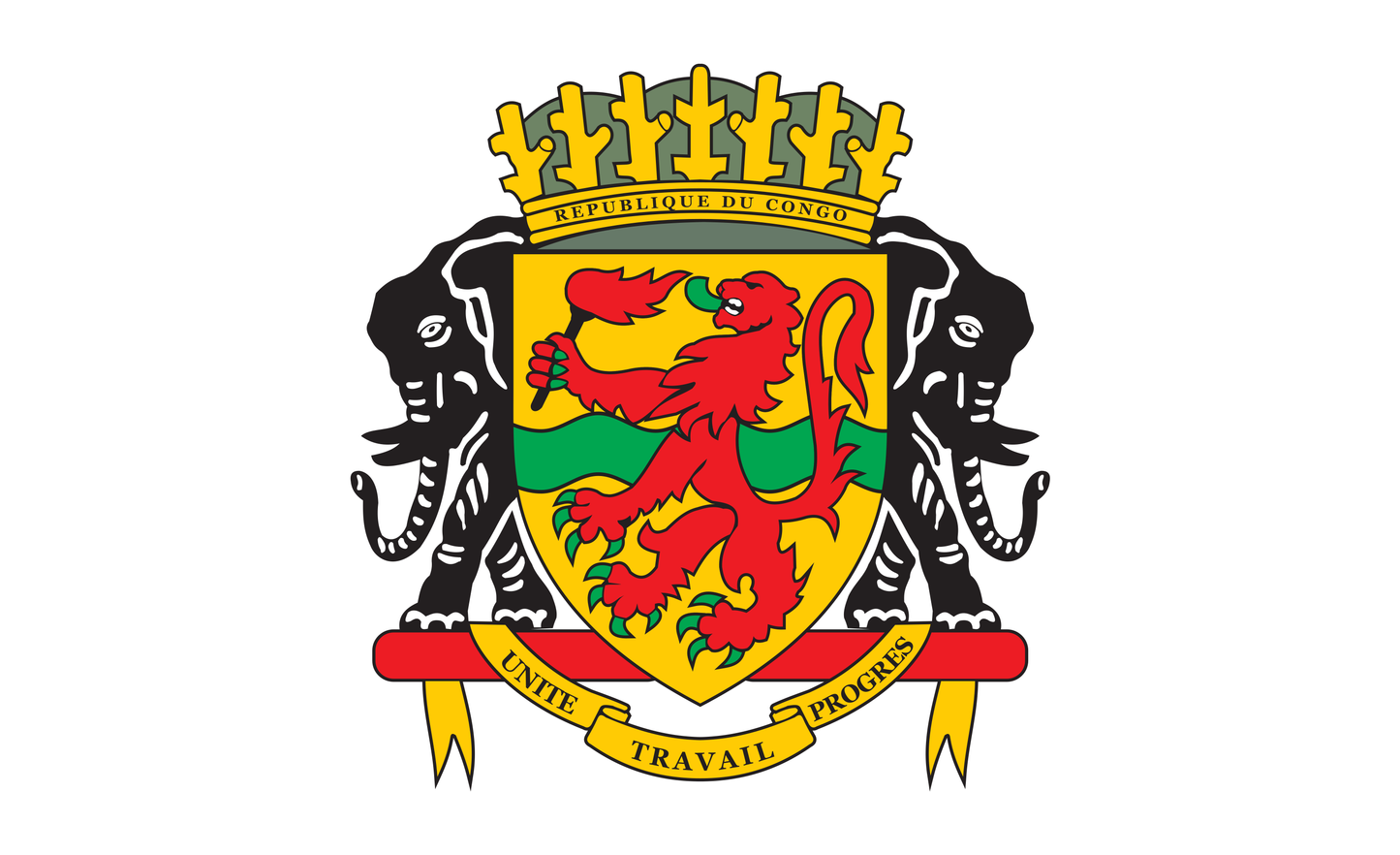 Kongoflagge mit Wappen, Kongo, Kongoflagge, Nationalfahnen