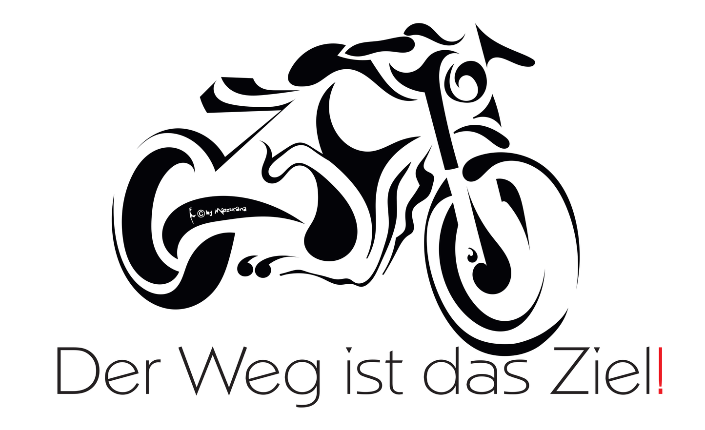 Der Weg ist das Ziel!, Motorradflagge, Motorrad, Bikerflagge