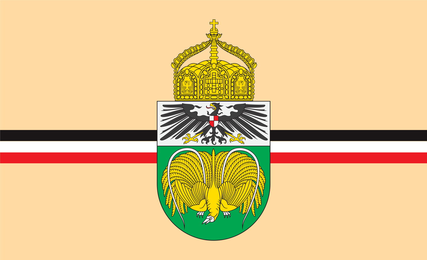 Deutsch Neuguineaflagge,ehem. Deutsche Kolonie 1914 mit Wappen