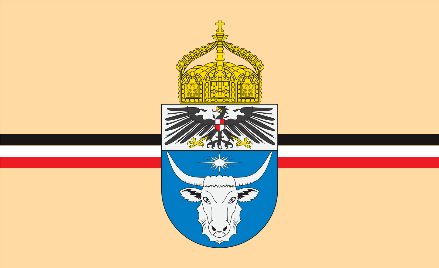 Drapeau du Sud-Ouest africain allemand, 1914 O, ancienne Allemagne