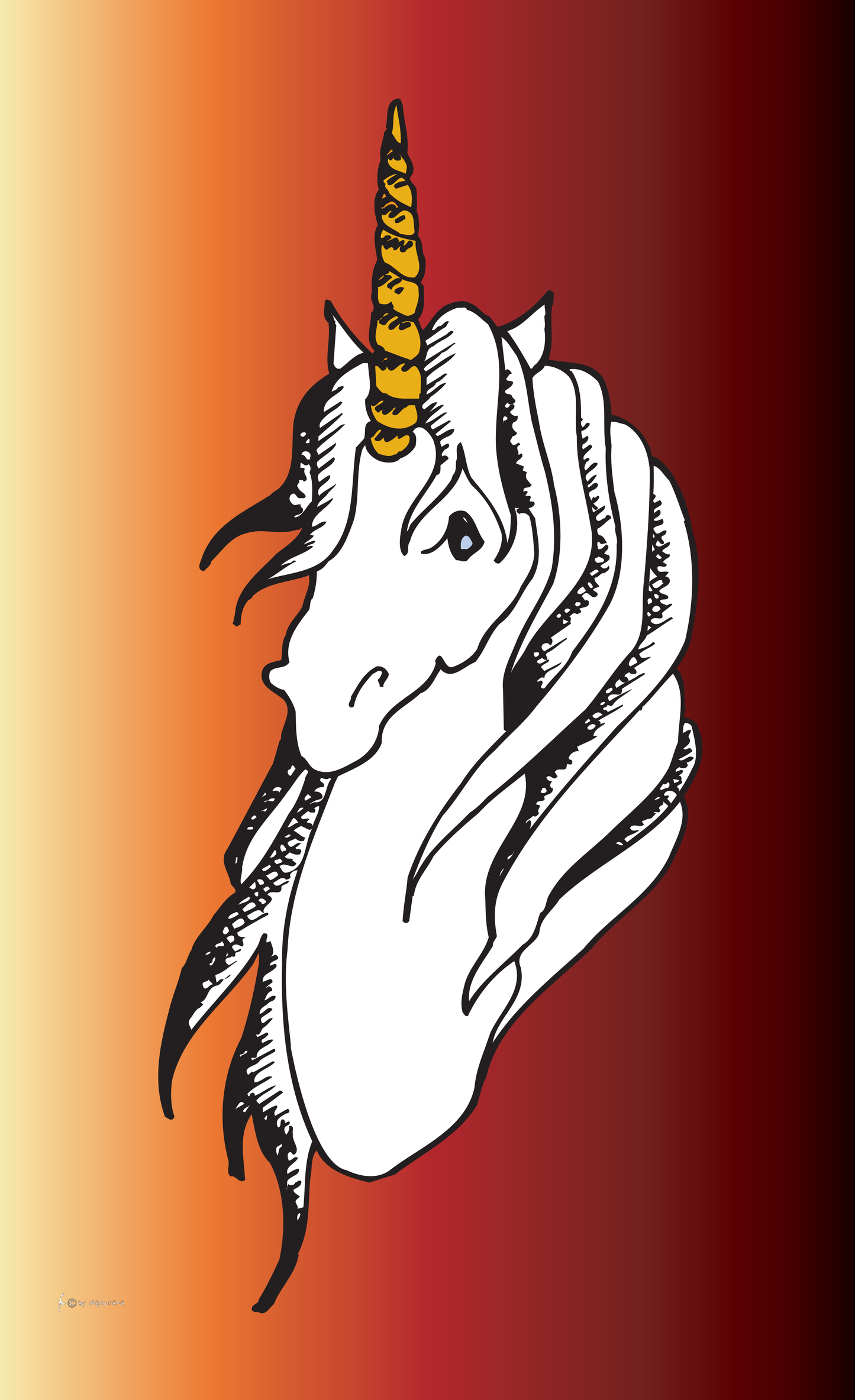 Einhorn-Flagge,hochformat, Pferde, Spassfahnen, Fantasiefahnen, Kinderfahnen