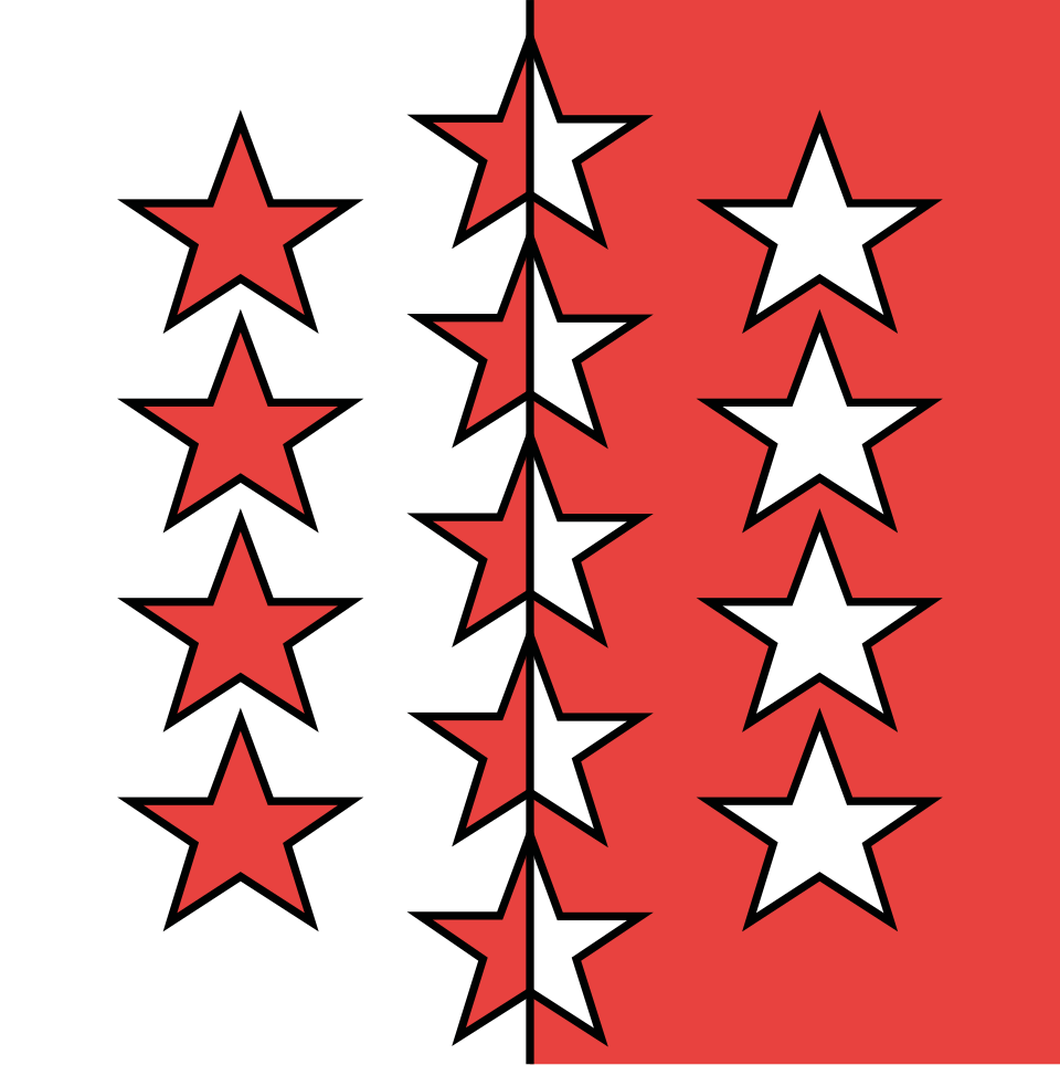 Wallis (Valais) Flagge – Kanton Wallis, Schweiz