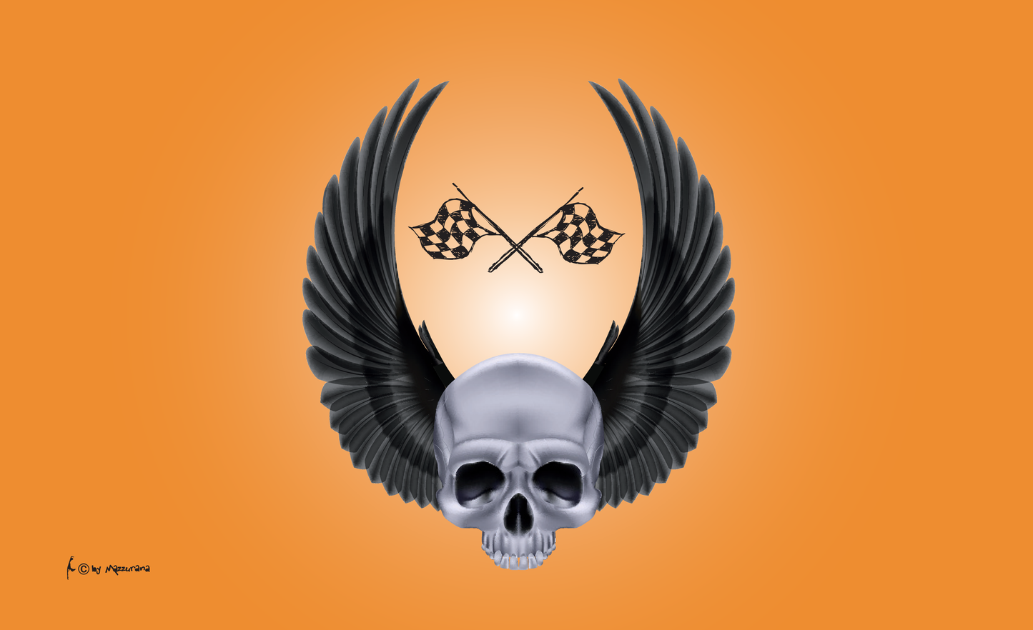 Fly-Skull Flagge, Motorradflagge, Motorrad, Bikerflagge