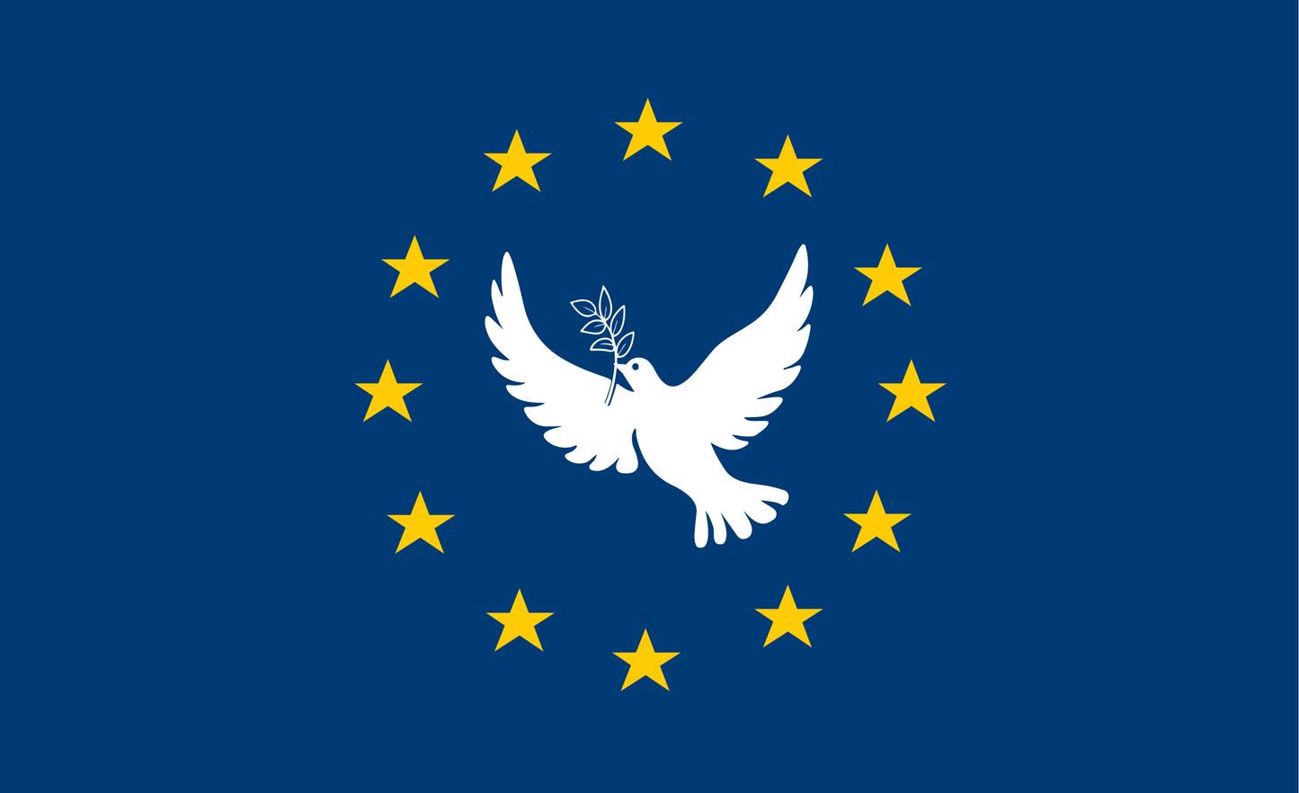 Weltfrieden - Peace Flagge Europa, Europa Friedensfahne, Friedensflagge