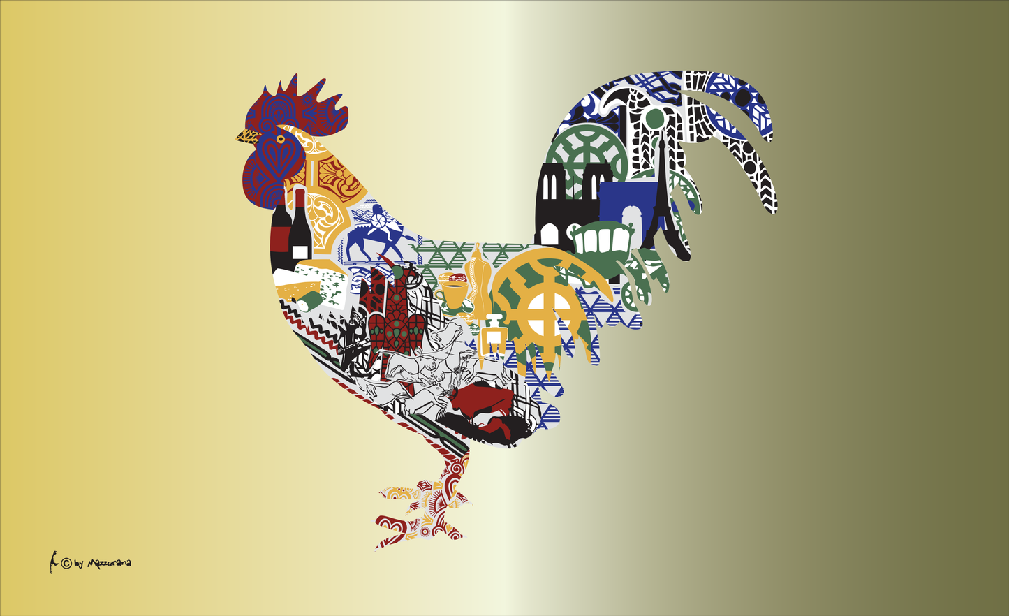 Hahn abstrakt Flagge, Huhn, Geflügelzüchter Flagge