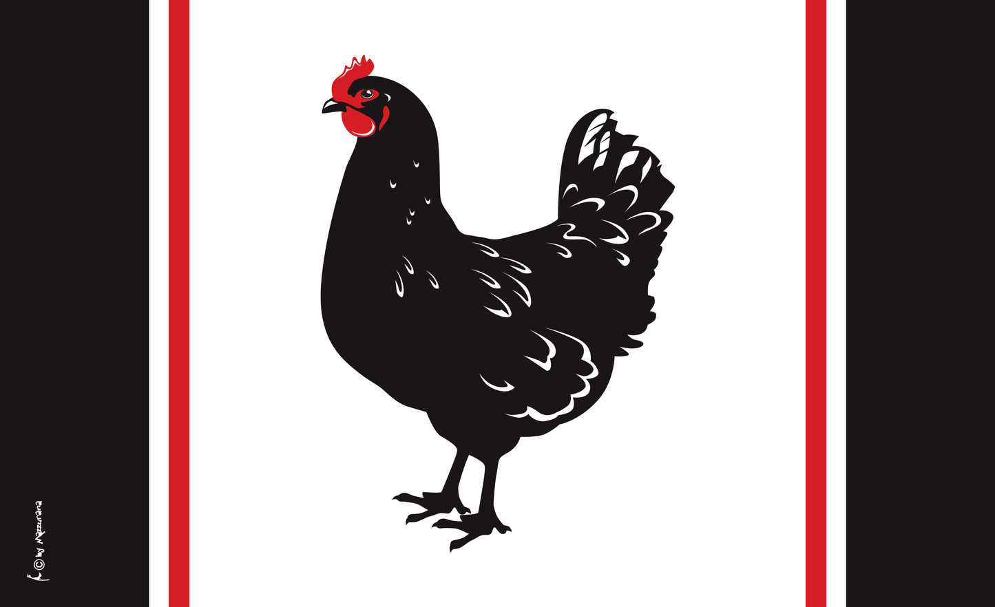 Hahn schwarz Flagge, Huhn, Geflügelzüchter Flagge
