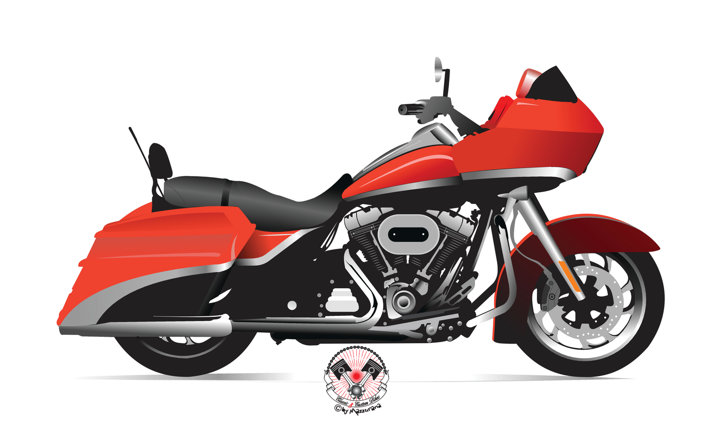 Harley rot Flagge, Motorradflagge, Motorrad, Bikerflagge