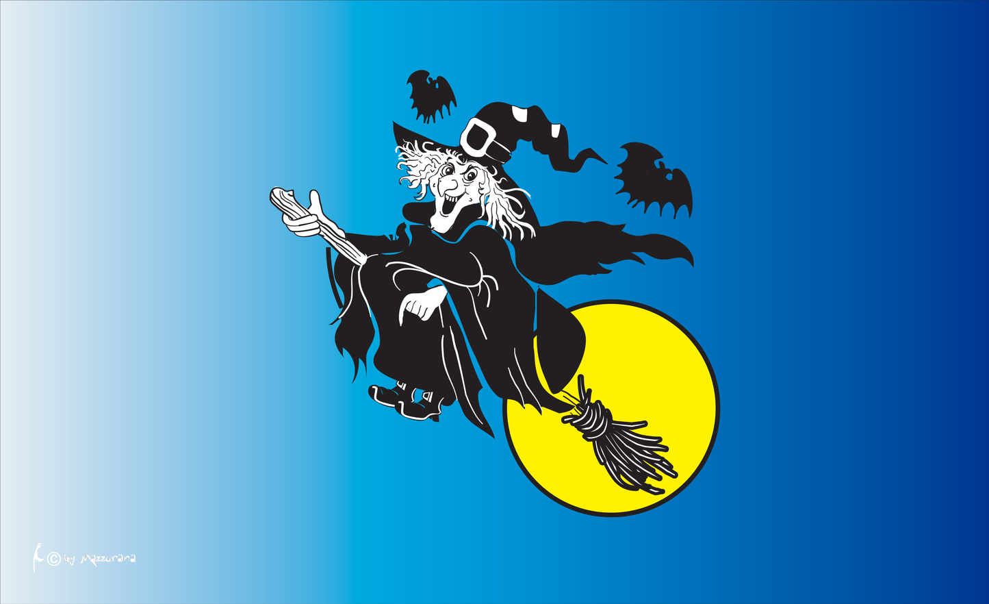 Hexe mit Besen, Halloweenflagge, Festtagsflaggen