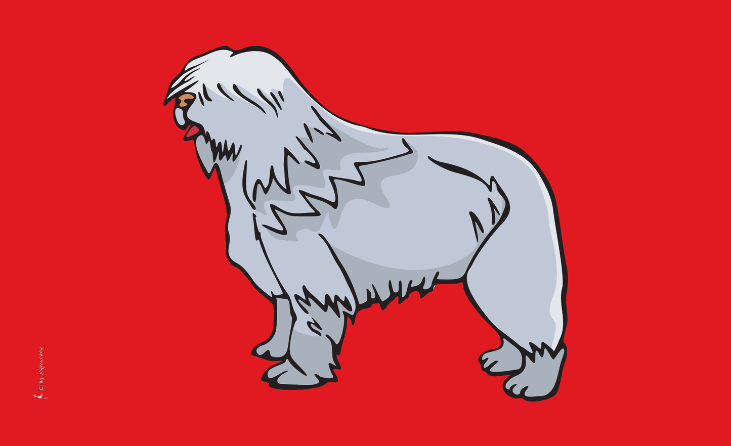 Bobtail flag, 2, dog flag, animal flags, sports flags, club flags, association flags