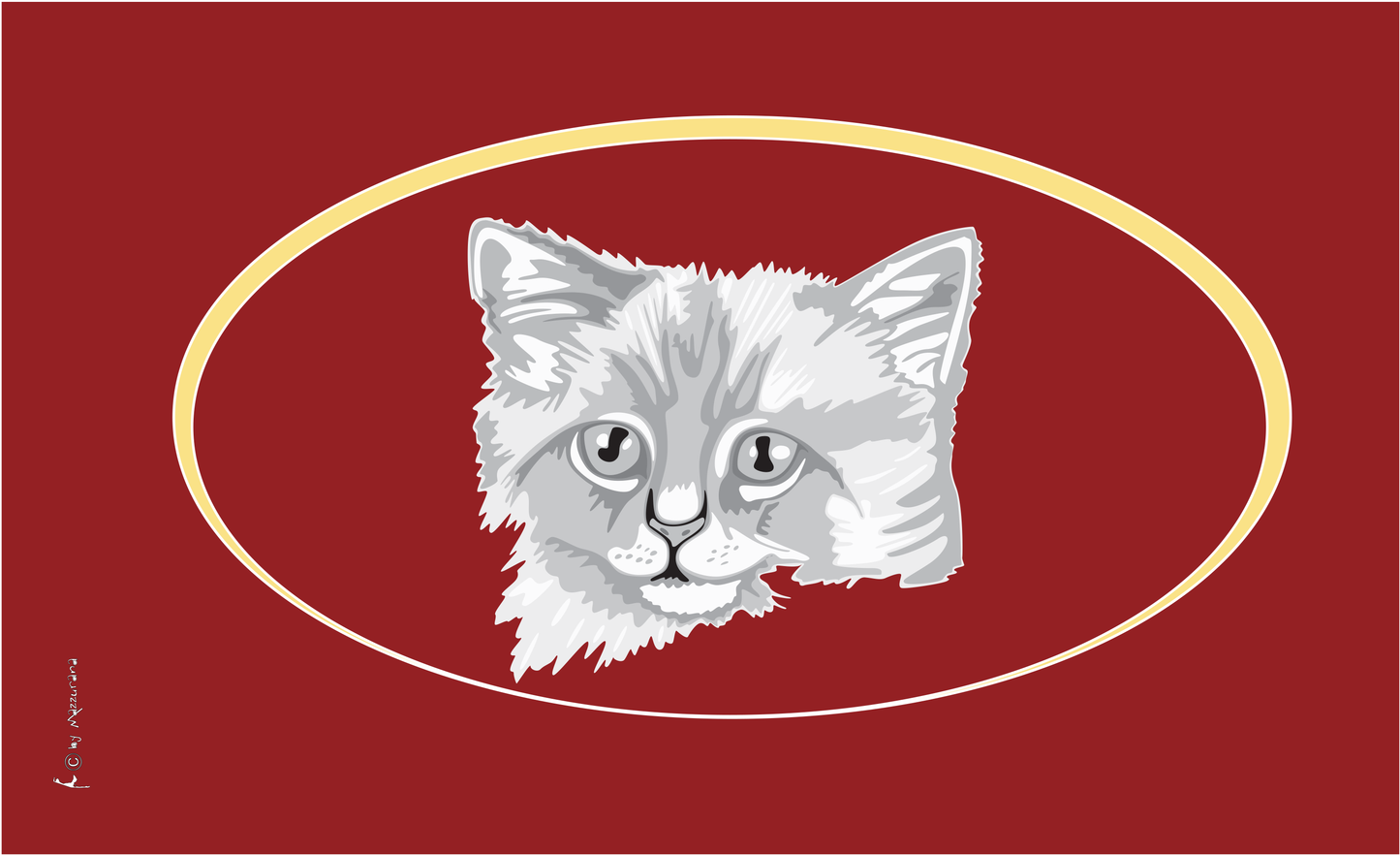 Katze-Flagge,bordeaux,Tierflaggen,Tierzüchter-Flaggen