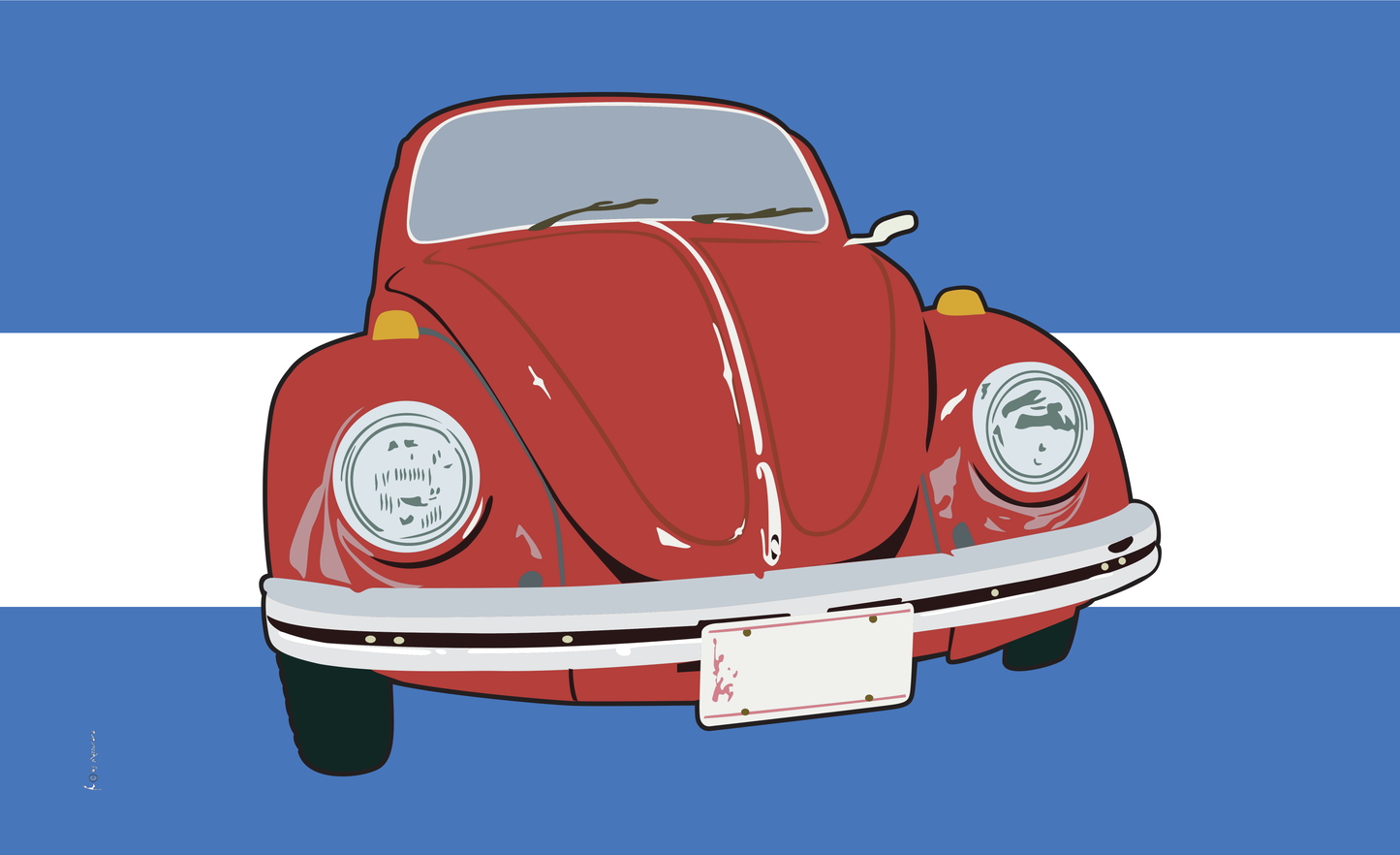 VW-Käfer-Freunde-Flagge, Oldtimer, Auto-, Motorsportflaggen,Formel1-Flaggen