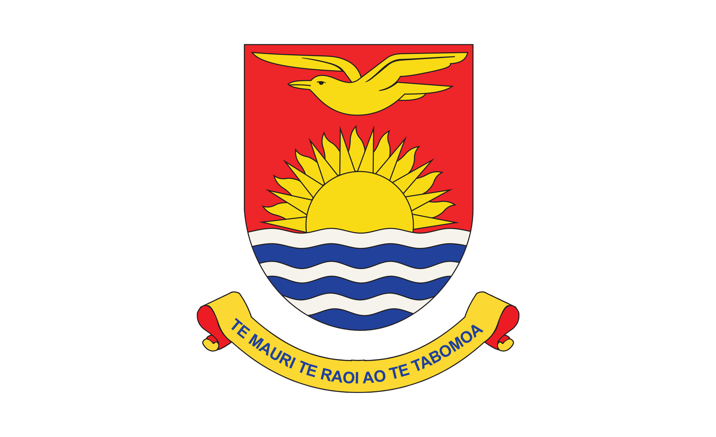 Kiribatiflagge mit Wappen, Insel, Kiribati, Nationalfahnen