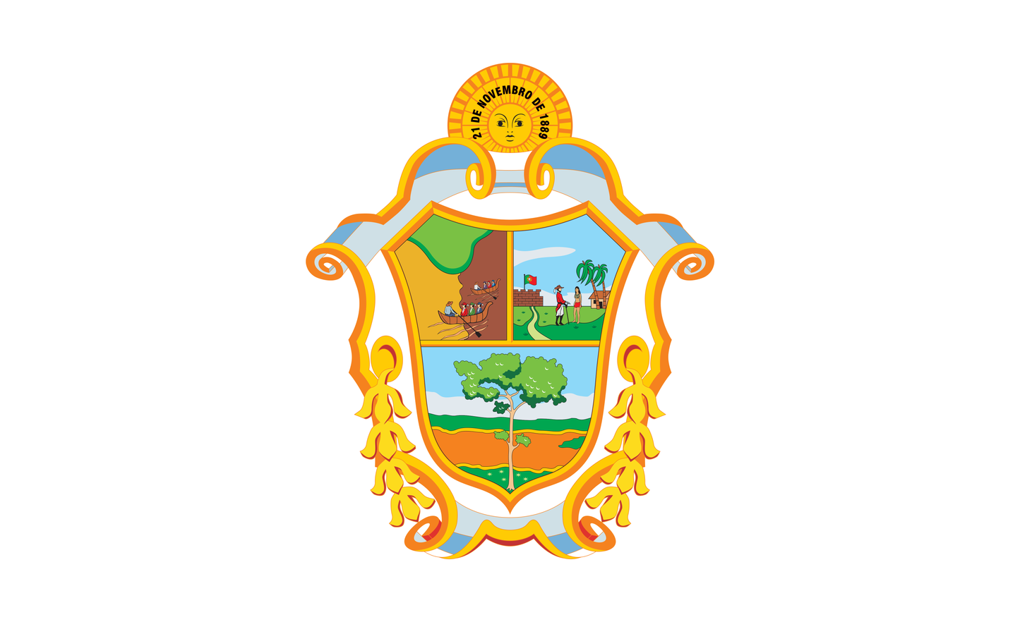 Manausflagge City Wappen, Manaus, Nationalfahnen
