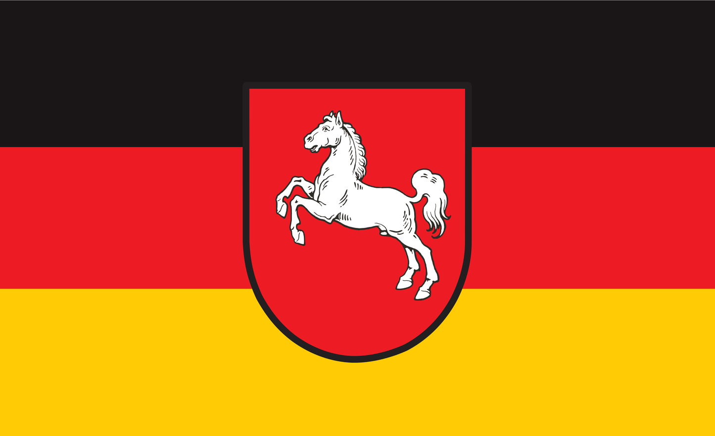Niedersachsen Flagge mit Wappen – Stolz & Tradition aus dem Norden