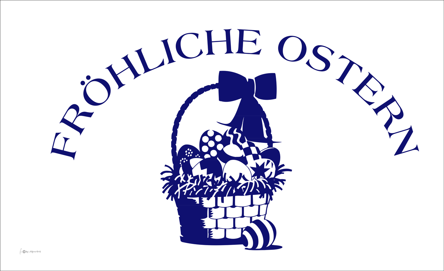 Oster-Flagge,Korb blau, Osterflagge
