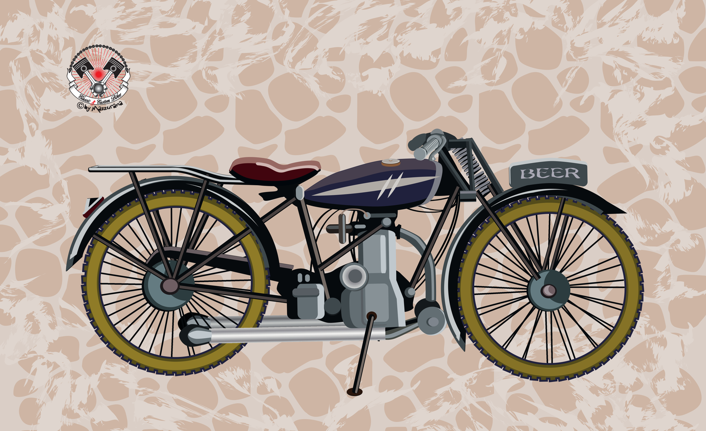 Old Bike Flagge, , Motorradflagge, Motorrad, Bikerflagge