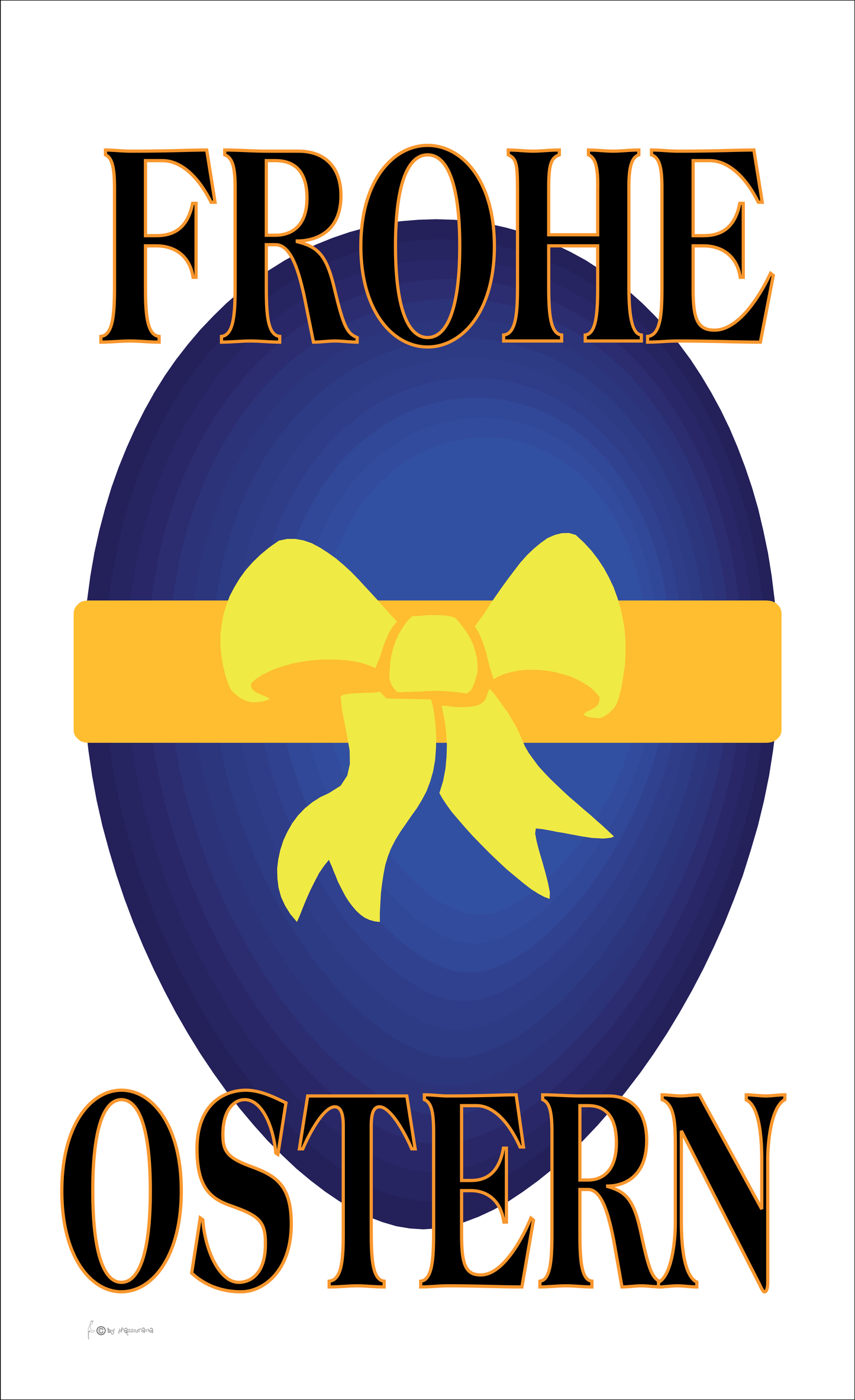 Osterei-Flagge, Frohe ostern, blau, Osterflagge