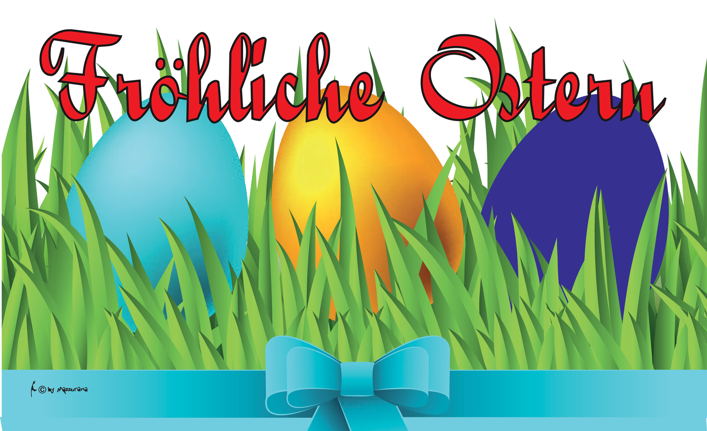 Ostereier im Gras Fahne, Osterfahne